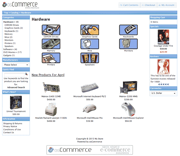 Управляйте своим интернет-магазином с osCommerce и Gigahost.